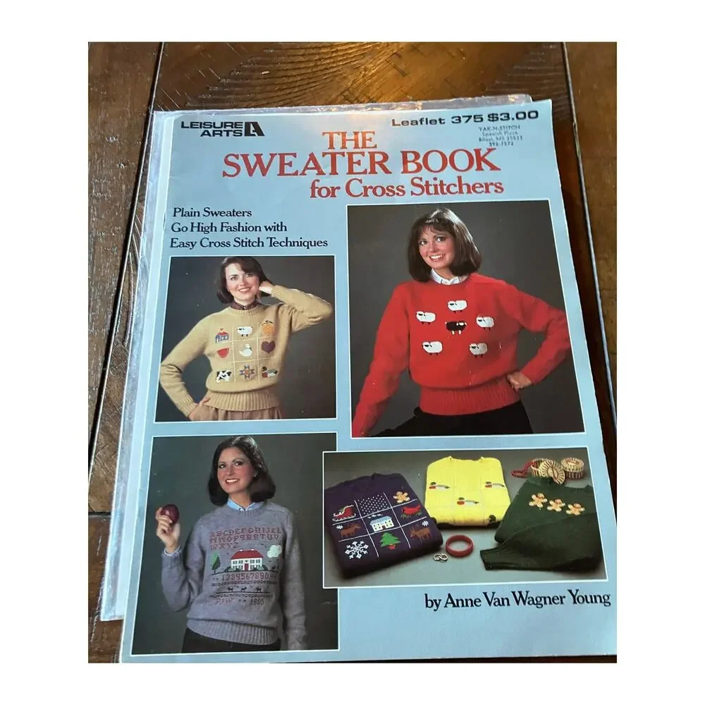 Lot of 8 Cross Stitch & Needlework Pattern‎ Books Christmas Samplers Sweaters